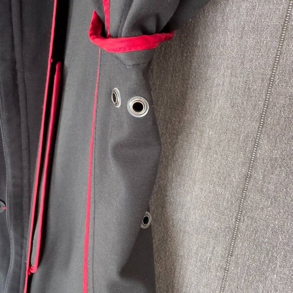 Vintage Y2K Hilfiger Black Stretch Cotton Long Military Midi Coat Size X-Large - Picture 15 of 17